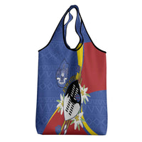 Eswatini Grocery Bag Nguni Shield Edelweiss Flower