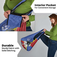 Eswatini Grocery Bag Nguni Shield Edelweiss Flower