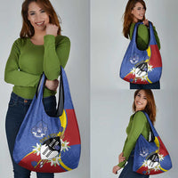 Eswatini Grocery Bag Nguni Shield Edelweiss Flower