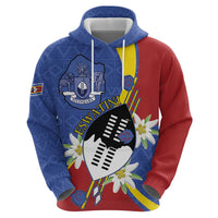 Eswatini Hoodie Nguni Shield Edelweiss Flower