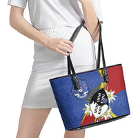 Eswatini Leather Tote Bag Nguni Shield Edelweiss Flower