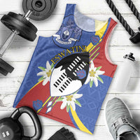 Eswatini Men Tank Top Nguni Shield Edelweiss Flower