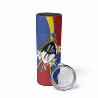 Eswatini Skinny Tumbler Nguni Shield Edelweiss Flower