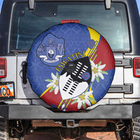 Eswatini Spare Tire Cover Nguni Shield Edelweiss Flower