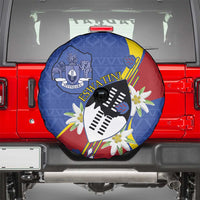 Eswatini Spare Tire Cover Nguni Shield Edelweiss Flower