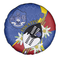 Eswatini Spare Tire Cover Nguni Shield Edelweiss Flower