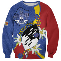 Eswatini Sweatshirt Nguni Shield Edelweiss Flower