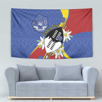 Eswatini Tapestry Nguni Shield Edelweiss Flower