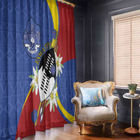 Eswatini Window Curtain Nguni Shield Edelweiss Flower