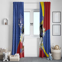Eswatini Window Curtain Nguni Shield Edelweiss Flower