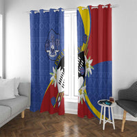 Eswatini Window Curtain Nguni Shield Edelweiss Flower