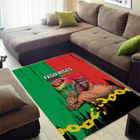 Ibrahim Traore Area Rug Faso Rises Our Soil Our Rules