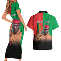 Ibrahim Traore Couples Matching Short Sleeve Bodycon Dress and Hawaiian Shirt Faso Rises Our Soil Our Rules