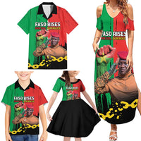Ibrahim Traore Family Matching Summer Maxi Dress and Hawaiian Shirt Faso Rises Our Soil Our Rules