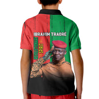 Ibrahim Traore Kid Polo Shirt Faso Rises Our Soil Our Rules