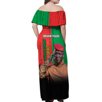 Ibrahim Traore Off Shoulder Maxi Dress Faso Rises Our Soil Our Rules