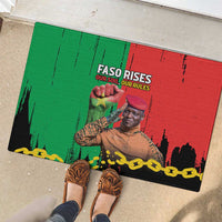 Ibrahim Traore Rubber Doormat Faso Rises Our Soil Our Rules