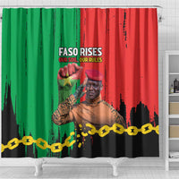 Ibrahim Traore Shower Curtain Faso Rises Our Soil Our Rules