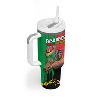 Ibrahim Traore Tumbler With Handle Faso Rises Our Soil Our Rules