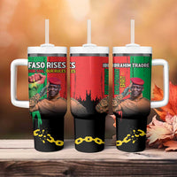 Ibrahim Traore Tumbler With Handle Faso Rises Our Soil Our Rules