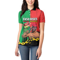 Ibrahim Traore Women Polo Shirt Faso Rises Our Soil Our Rules