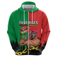 Ibrahim Traore Zip Hoodie Faso Rises Our Soil Our Rules