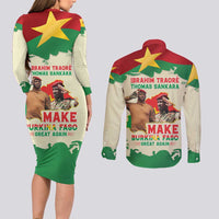 Ibrahim Traore Thomas Sankara Couples Matching Long Sleeve Bodycon Dress and Long Sleeve Button Shirt Make Burkina Faso Great Again