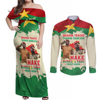 Ibrahim Traore Thomas Sankara Couples Matching Off Shoulder Maxi Dress and Long Sleeve Button Shirt Make Burkina Faso Great Again