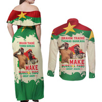 Ibrahim Traore Thomas Sankara Couples Matching Off Shoulder Maxi Dress and Long Sleeve Button Shirt Make Burkina Faso Great Again