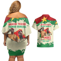 Ibrahim Traore Thomas Sankara Couples Matching Off Shoulder Short Dress and Hawaiian Shirt Make Burkina Faso Great Again