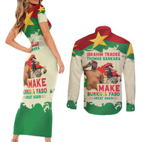 Ibrahim Traore Thomas Sankara Couples Matching Short Sleeve Bodycon Dress and Long Sleeve Button Shirt Make Burkina Faso Great Again