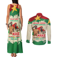 Ibrahim Traore Thomas Sankara Couples Matching Tank Maxi Dress and Long Sleeve Button Shirt Make Burkina Faso Great Again