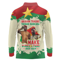 Ibrahim Traore Thomas Sankara Long Sleeve Polo Shirt Make Burkina Faso Great Again