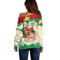 Ibrahim Traore Thomas Sankara Off Shoulder Sweater Make Burkina Faso Great Again