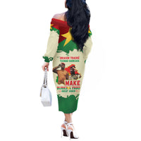 Ibrahim Traore Thomas Sankara Off The Shoulder Long Sleeve Dress Make Burkina Faso Great Again