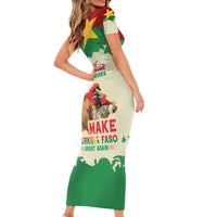 Ibrahim Traore Thomas Sankara Short Sleeve Bodycon Dress Make Burkina Faso Great Again