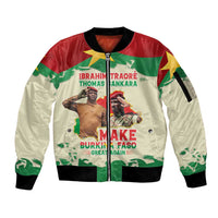 Ibrahim Traore Thomas Sankara Sleeve Zip Bomber Jacket Make Burkina Faso Great Again