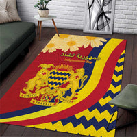 Chad Independence Day Area Rug Coat Of Arms Gerbera Daisy