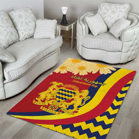 Chad Independence Day Area Rug Coat Of Arms Gerbera Daisy