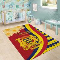 Chad Independence Day Area Rug Coat Of Arms Gerbera Daisy