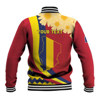 Personalised Chad Independence Day Baseball Jacket Coat Of Arms Gerbera Daisy