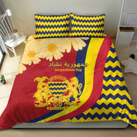 Chad Independence Day Bedding Set Coat Of Arms Gerbera Daisy