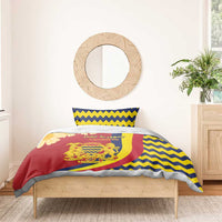 Chad Independence Day Bedding Set Coat Of Arms Gerbera Daisy