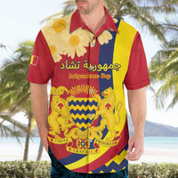 Personalised Chad Independence Day Hawaiian Shirt Coat Of Arms Gerbera Daisy
