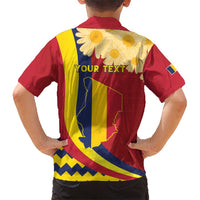 Personalised Chad Independence Day Kid Hawaiian Shirt Coat Of Arms Gerbera Daisy