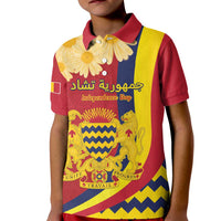 Personalised Chad Independence Day Kid Polo Shirt Coat Of Arms Gerbera Daisy