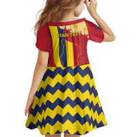 Personalised Chad Independence Day Kid Short Sleeve Dress Coat Of Arms Gerbera Daisy