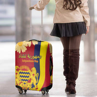 Chad Independence Day Luggage Cover Coat Of Arms Gerbera Daisy