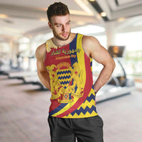Personalised Chad Independence Day Men Tank Top Coat Of Arms Gerbera Daisy