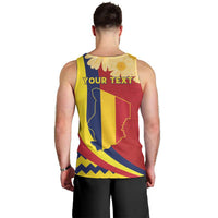 Personalised Chad Independence Day Men Tank Top Coat Of Arms Gerbera Daisy